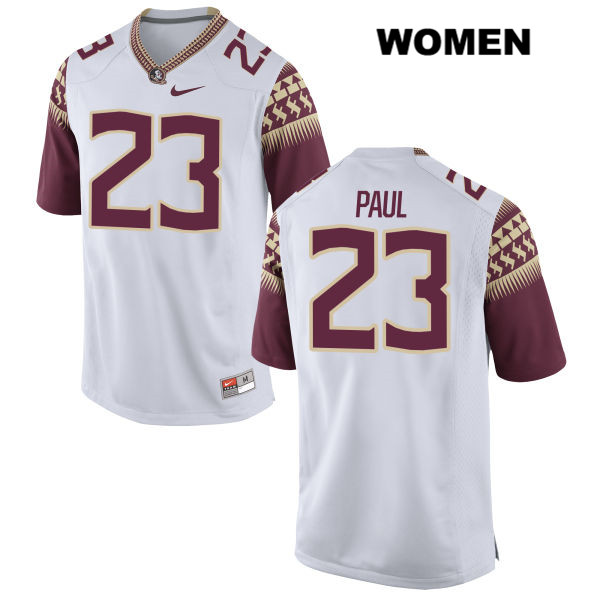 Women's NCAA Nike Florida State Seminoles #23 Herbans Paul College White Stitched Authentic Football Jersey UIW0469TT